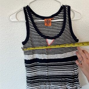 Tory Burch Navy and White Striped Tank Top